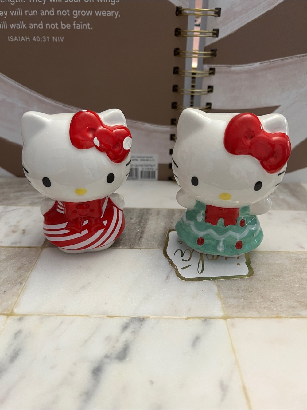 Hello Kitty Holiday Ceramic Figurines in Red, Green & White